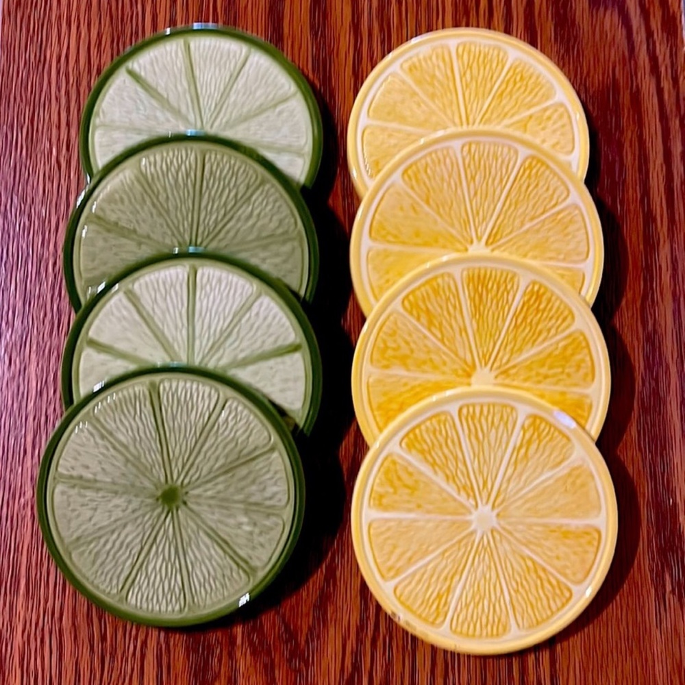 Coasters (4 Lime and 4 lemon)